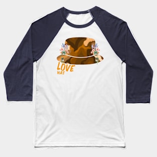 Love Flower Geometric Brown hat #46 Baseball T-Shirt